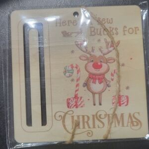 Reindeer wooden money holder ornament